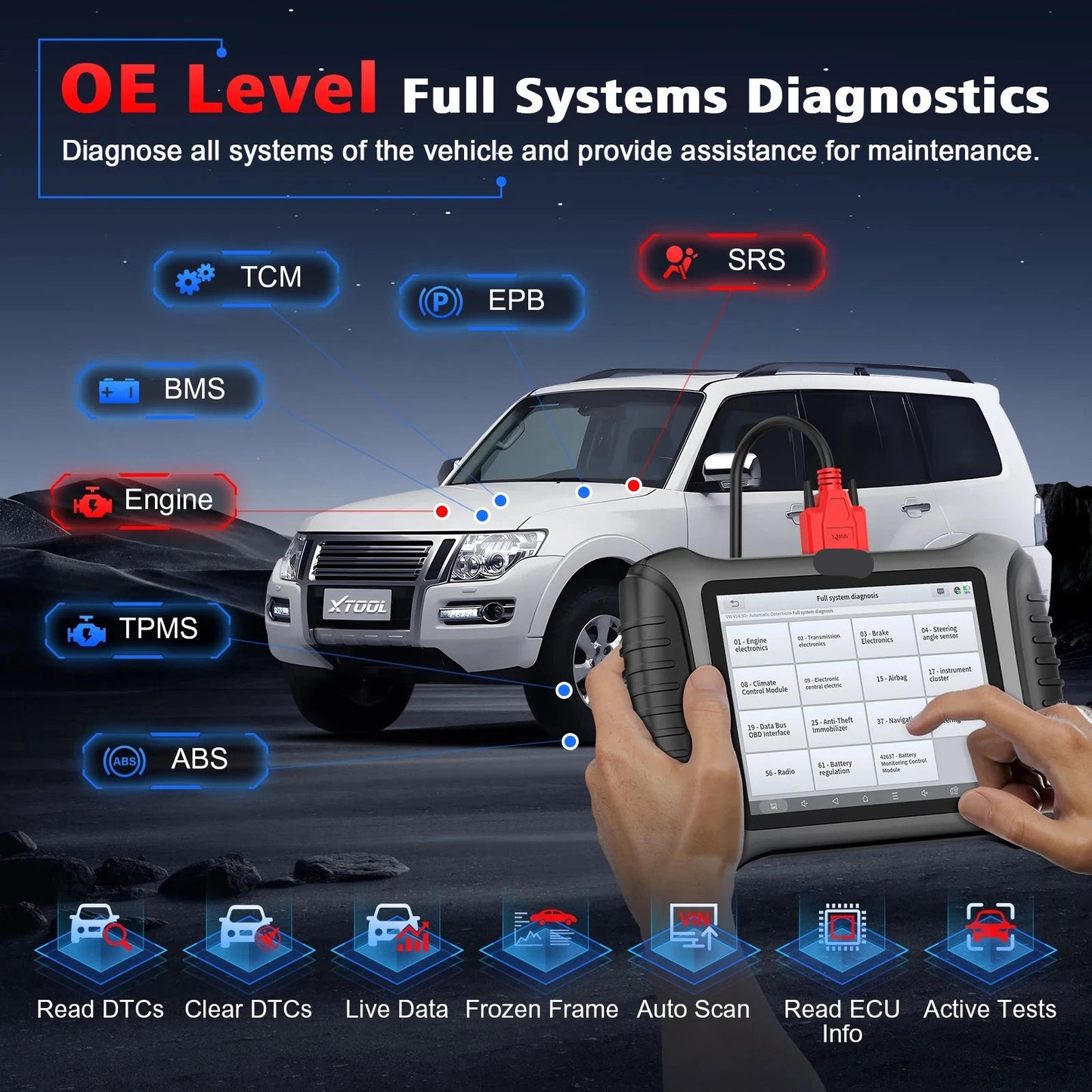 Autodiagnosetool – Auto Scanner – Diagnoseapparaat – Foutcode Lezer – ABS Airbag Motor Controle – 8 Inch Scherm – 3 Jaar Updates