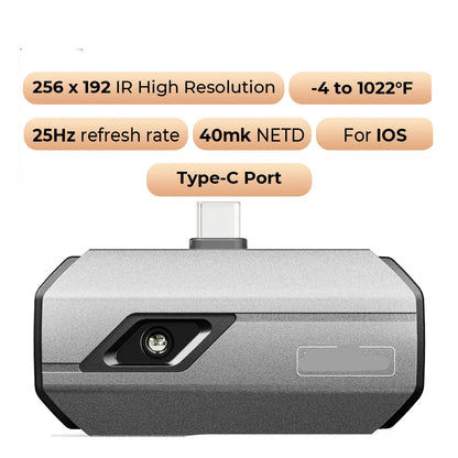 Thermische Camera - Warmtebeeldcamera - Infrarood Camera - Warmtecamera - voor Type-C – Infrarood Camera met 256x192 Resolutie en Rapportfunctie – Compacte IR Warmtebeeldcamera