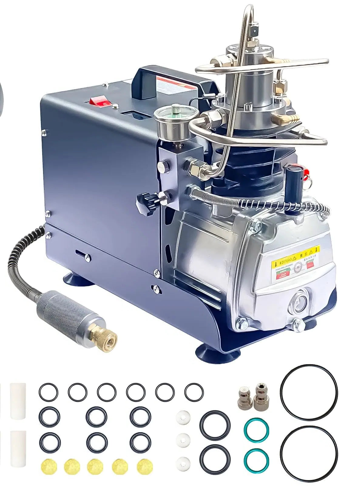 Elektrische Hogedruk Compressor – Luchtcompressor – Hogedrukpomp – Luchtpomp – Duikcompressor – 300 Bar – Water- En Luchtkoeling - QUORE