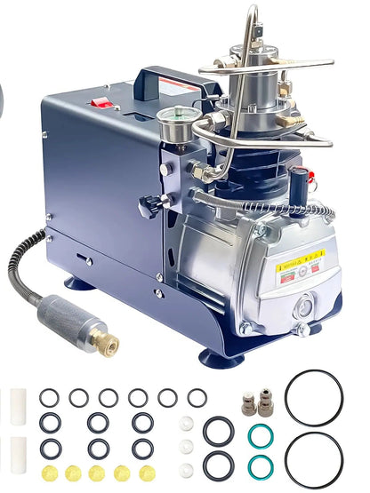 Elektrische Hogedruk Compressor – Luchtcompressor – Hogedrukpomp – Luchtpomp – Duikcompressor – 300 Bar – Water- En Luchtkoeling - QUORE