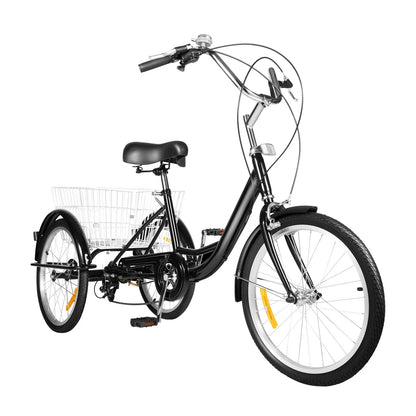 Driewieler – Driewiel Fiets – Stabiliteitsfiets – Seniorfiets – 20 Inch – 8 Versnellingen – Groot Achtermandje