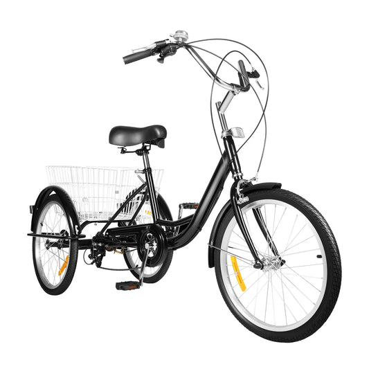 Driewieler – Driewiel Fiets – Stabiliteitsfiets – Seniorfiets – 20 Inch – 8 Versnellingen – Groot Achtermandje