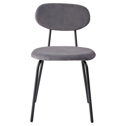 Scandinavische Eetkamerstoelen – Set van 4 Stoelen – Velours Stoelen – Stapelbare Stoelen – Metalen Poten – Ergonomisch Design – Geluiddempend - 42 x 45 x 78 cm - Grijs