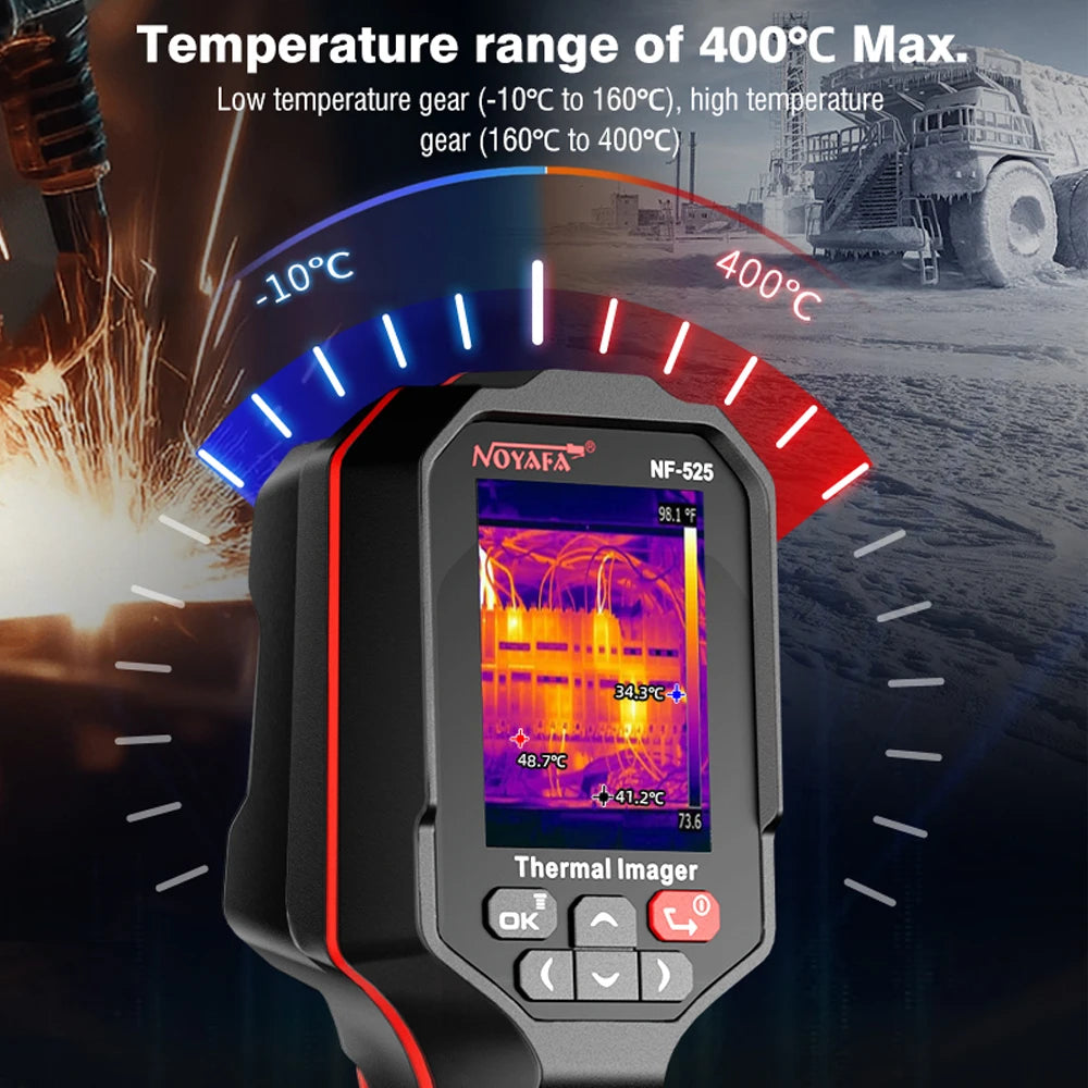 NOYAFA -10~400℃ Industrial Thermal Imager 120x90 Thermal Imaging Camera Thermal Imager Water Pipe Leak Automotive Inspect Tools