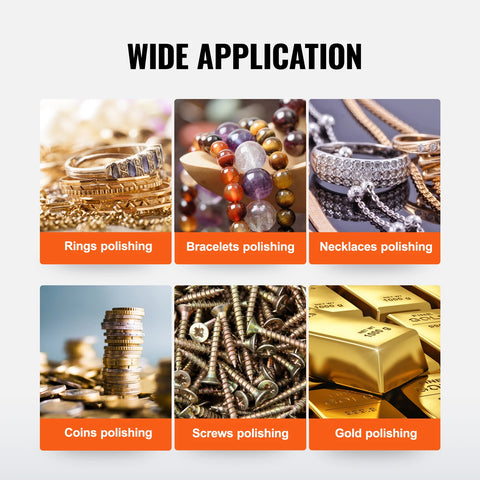 Jewelry Polishing Machine - Rotary Tumbler - Surface Polisher - 45W - 220V - 300W - 5 Speeds - for the Production and Maintenance of Jewelry Metal