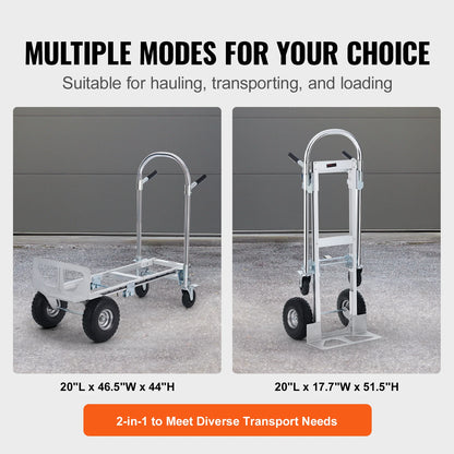 Transportkar – Handkar – Platformkar – Inklapbaar – Lichtgewicht – Aluminium Frame – 454 Kg Lastvermogen
