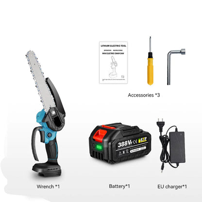 Kettingzaag - Snoeizaag - Takkenzaag - Handzaag - Draadloze - Elektrische - 8 Inch Zaagblad - Brushless Motor - Handzaam Snoeigereedschap – Inclusief 1x 18V Accu en Lader - QUORE