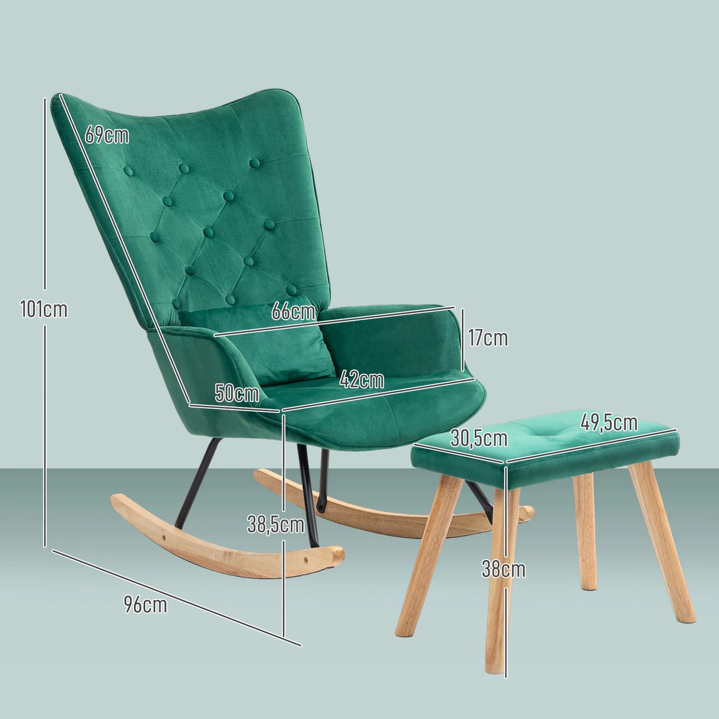 Relaxstoel – Fauteuil – Lounge Stoel – Zitstoel – Voetenbank – Verstelbare Relaxbeweging – Velvet Bekleding - QUORE