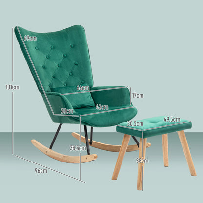 Relaxstoel – Fauteuil – Lounge Stoel – Zitstoel – Voetenbank – Verstelbare Relaxbeweging – Velvet Bekleding - QUORE