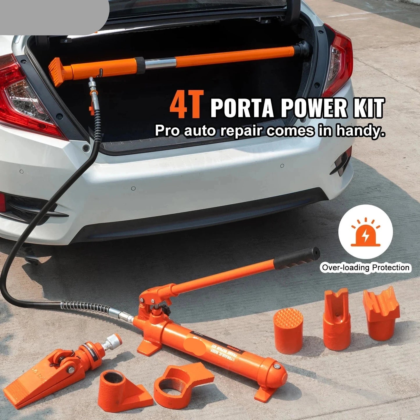 Hydraulische Cilinder Krik - Hydraulische Krik Luchtpomp - Porta Power - Autobody Frame - Reparatie Gereedschap - Verstelbare Lifting Jack - met Koffer - Heavy-Duty Kit - Auto Truck - Werkplaats Gereedschap - 4 Ton