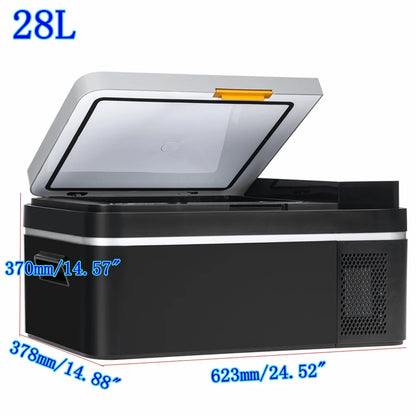 Mini Koelkast - Auto Koelkast - Mini Fridge - Frigo - Draagbare - Kleine -Compressor Koelbox - Elektrische Vriesbox - Enkel Zone - Digitaal Display - Compacte -  220V - 28L - 62.3 x 37.8 x 37 cm - Zwart