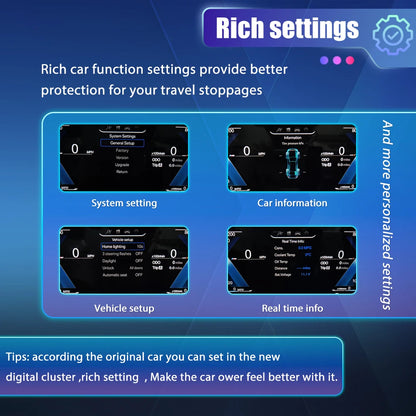 12,3 Inch LCD Dashboard – Digitaal Instrumentenpaneel – Virtual Cockpit – Auto Display – Auto Dashboard – Full HD 1920x720 Resolutie – Plug & Play Installatie – Blauwlicht Anti-Glare