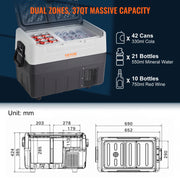 Koelkast - Minifridge - Minifridge voor drankjes - kleine koelkast - Koelkasten - met Wiel Compressor Vriezer voor Camping Picnics Auto Thuis Reizen - 55L