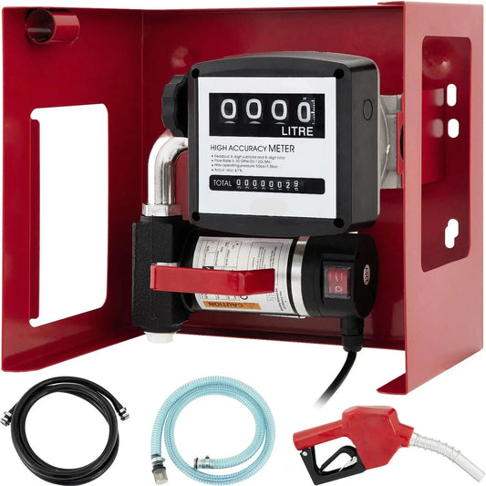 Dieselpomp - Verwarmingsoliepomp - Diesel- & brandstoftransferpomp - 300W - 40L - Olieaanzuigpomp - Zelfaanzuigend - Tellerautomatische pomp - QUORE