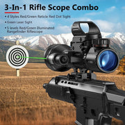 4-12x50 Scope Illuminated Rangefinder Reticle Rifle Holographic 4 Reticle Sight 20mm Red Grenn Laser For Hunting
