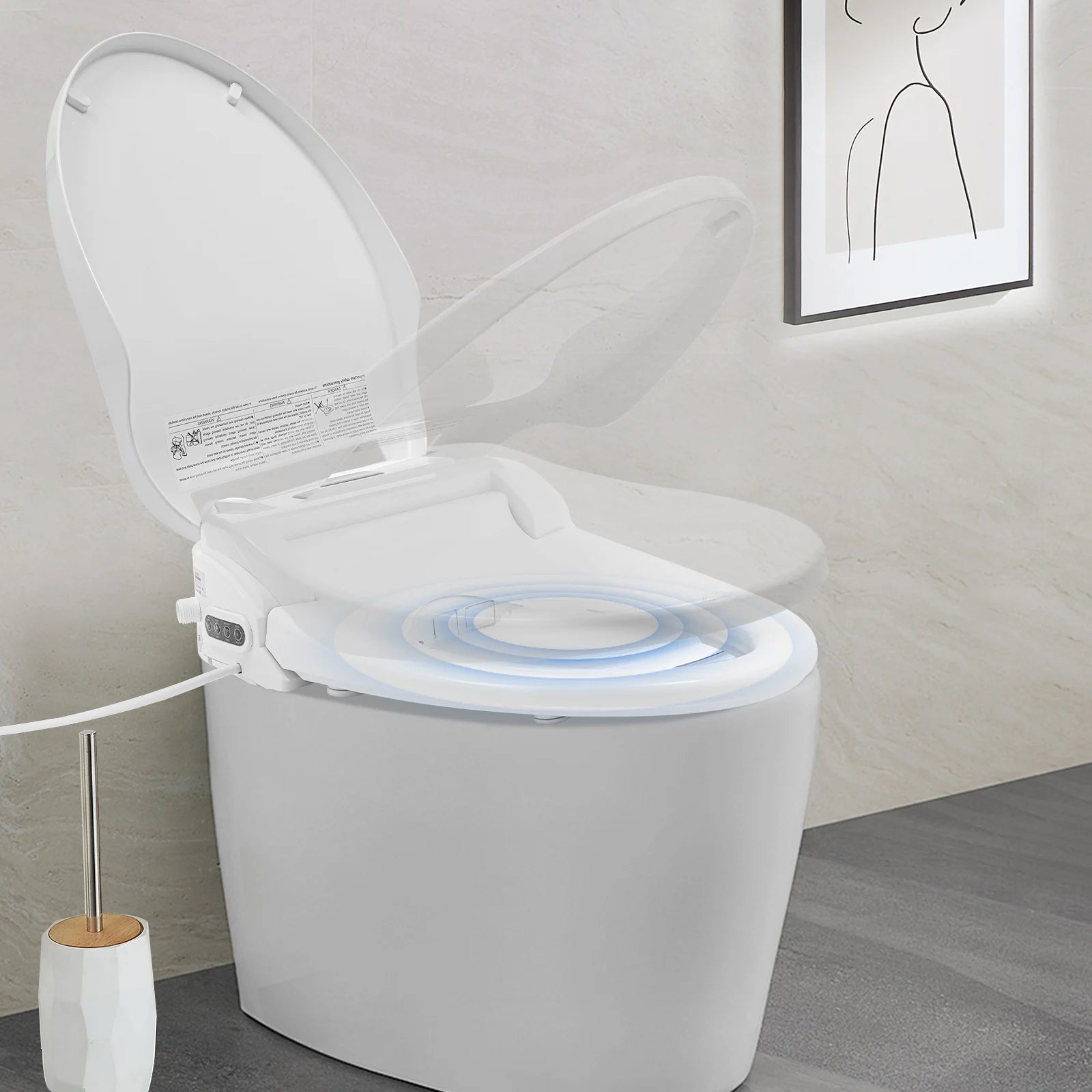 Elektrische Bidet Toiletzitting – Bidet Bril – Hygiënische Toiletzitting – WC Zitje – Met Temperatuurregeling – Draadloze Afstandsbediening - QUORE