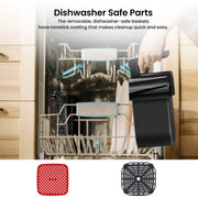 Digital Airfryer - PFAS free - Large 5 Liter - Hot air fryer - Black - Digital screen - 8 Presets - Including height-adjustable Grill rack - 2000W