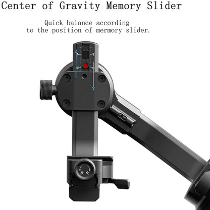 Gimbal Smartphone - Stabilizer for Smartphone &amp; Camera - Gimbal for Smartphone &amp; Camera - Handheld mirrorless - Roll angle 320° - Course angle 360° - 3-Axis - All-in-one - Black