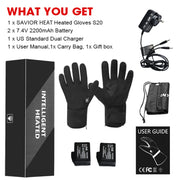 Savior Heat - Heated Gloves - Electric Heated Gloves - Ski Heated Gloves - Hand Warm - Rechargeable - for Men Women - Keep Warm Outdoor Sports Gloves - Size M - Black