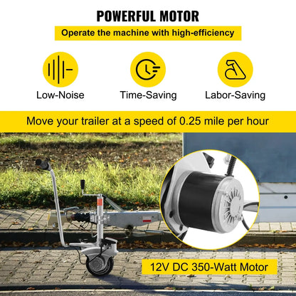 Elektrisch Neuswiel – Gemotoriseerd Neuswiel – Caravan Mover – 12V - 350W Motor - 2270KG Laadvermogen - Verstelbare Klem – Jockey Wie - Caravan Mover - Trailer Verplaatser - Elektrische aanhanger - Travelsleeper - Geschikt voor Auto, Caravan & Boot
