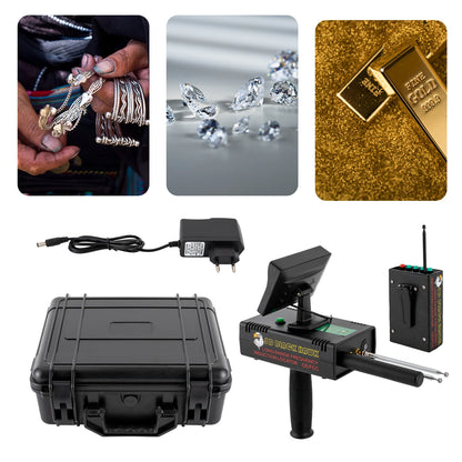 Metaaldetector – Metaalzoeker – Schatzoeker – Goudzoeker – Vondstscanner – Zwart Modern Design – LED Display – Detectiebereik 1200m – Diepte 30m