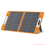 Zonnepaneel - Zonnepanelen Compleet Pakket - Zonnepaneel Opvouwbaar - Zonnepaneel Camper - 18V - 60W Opvouwbaar Zonnepaneel - Draagbare Zonnelader met DC-Uitgangen - 2 USB-Uitgangen - Oranje