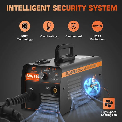 Hzxvogen - Welding Machine - Electric Welding Machine - Mig Welding Machine - Without Gas - MIG145 - Iron Soldering - Portable Electric Welder For Metal - Black