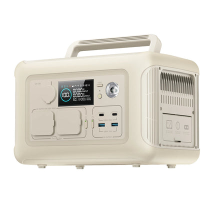 Powerstation - Stroomgenerator - Mini-Generator - Draagbare - met AC Stopcontacten - LiFePO4 Batterij - voor Thuis - Tenten - Buiten - Kamperen - 299Wh - 600W - Wit