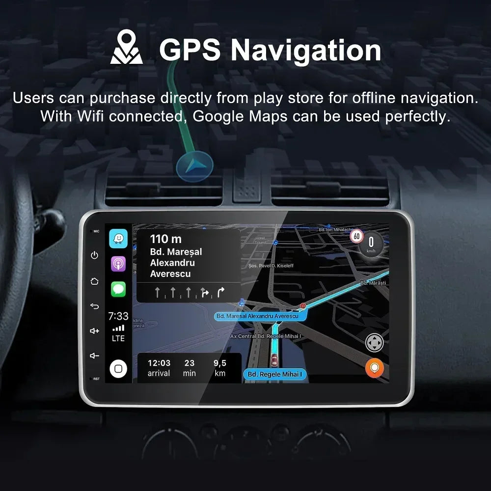 Autoradio – Multimedia Speler – Car Radio – Android Radio – 1 DIN – 10 Inch Draaibaar Touchscreen – Android 10 OS – Bluetooth 5.0 – Apple CarPlay & Android Auto