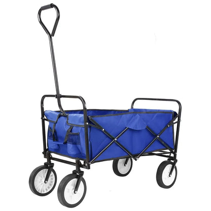 Bolderkar - Bolderwagen - Opvouwbare - Tuinkar - 262L -  Tuinwagen - Tuintrolley -  Wagon voor Winkelen, Strand, Park en Picknick, Outdoor Activiteiten en Kamperen - Draagvermogen 80kg - Blauw