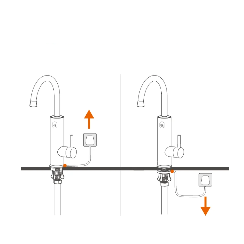 Kraan - Keukenkraan - Elektrische Waterverhitter Kraan - Thermostaatkraan - 220V - Tankless Water Heater - met 360 Graden Draaiende Uitloop - Zwart