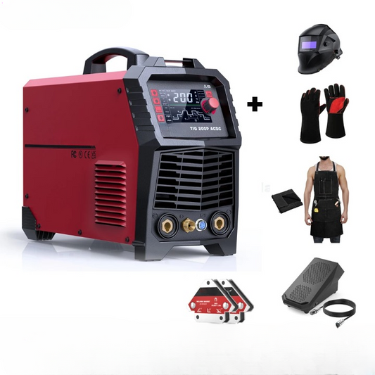 7-in-1 Lasmachine – TIG Lasmachine – AC DC Lasapparaat – MMA Lasser – LED Display – Pulsfunctie - Met Helm - Pedaal - Schort - Handschoenen - Lasmagneet
