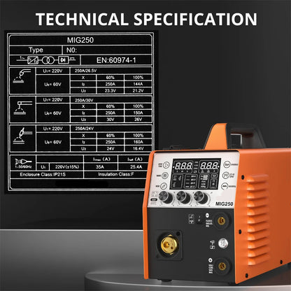 MIG-Lastransformator – Lasmachine – Lasapparaat – Elektrode Lasser – TIG Lasser – 15-250 Ampère – Automatische Draadvoeding