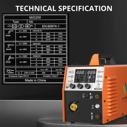 MIG250 Lasmachine – Mig Lasmachine – Lasapparaat – Mig Lastoestel – Lassen Machine – Multifunctioneel Met MIG, TIG En MMA – Compact En Lichtgewicht 8 Kg