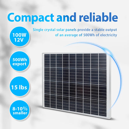 Zonnepanelen - Monokristallijne Zonnepaneel Kit - Flexibel - Zonne Energie - 100W - Waterdichte - voor Camping, RV en Thuisgebruik