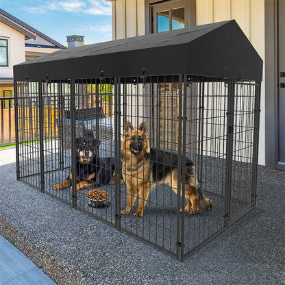 Hondenren – Hondenkennel – Dog Kennel – Hondenhok – Huisdierren – Duurzaam Metalen Frame – Water- En UV-Bestendig Dak - XS