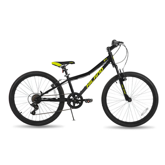 Hiland  24 Inch Mountain Bike for Kids Age 7,Front Suspension Fork Kids' Bicycles for Boys Girls Multiple Colors - QUORE