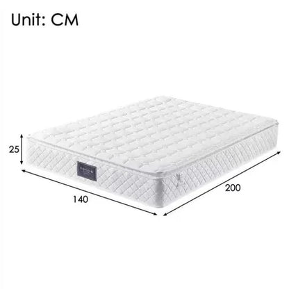 Pocketvering Matras – Spiraalmatras – Matrassen – Slaapmatras – Ergonomisch Matras – 140 x 200 x 25 cm – 7-Zones Koudschuim – Oeko-Tex Gecertificeerd
