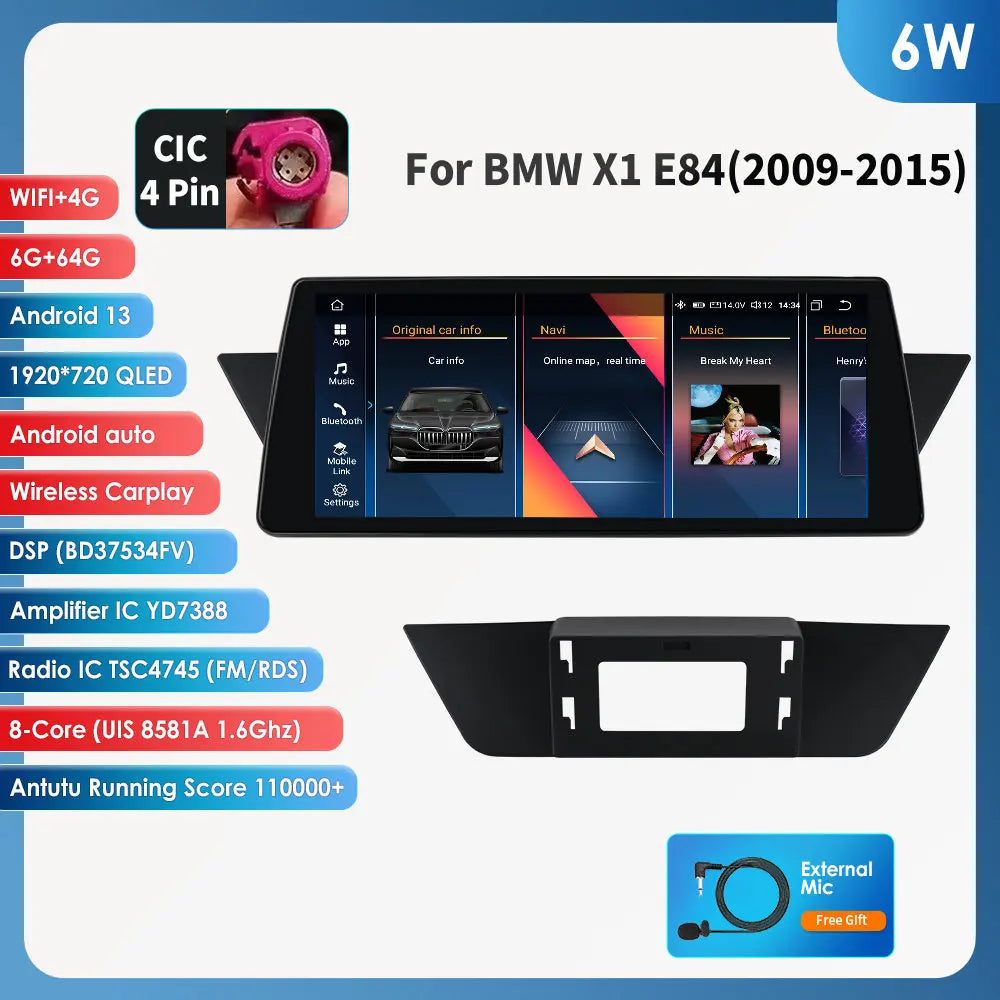 10,25" Android 13 Autoradio – Multimedia Systeem – Navigatiesysteem – Touchscreen Radio – CarPlay Android Auto – 6 GB RAM 64 GB Opslag – HD Display 1920x720