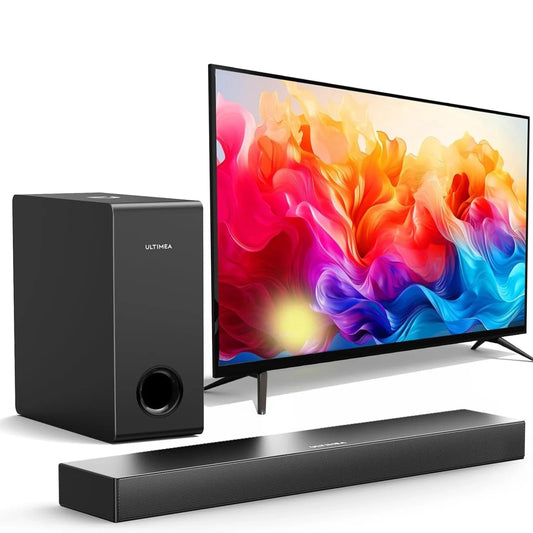 ULTIMEA soundbars voor tv - soundbar met subwoofer - Bluetooth 5.0 Soundbar - Geïntegreerde Subwoofers - TV / PC / Telefoon - Zwart - QUORE