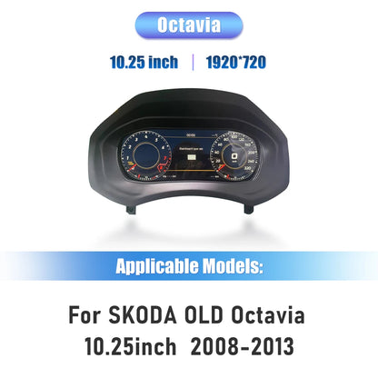 Digitaal Dashboard – Digitaal Instrumentenpaneel – LCD Display – Auto Dashboard Paneel – Instrumentencluster – 12,3 Inch HD IPS Scherm – Plug & Play Installatie – Voor Octavia 2014-2018