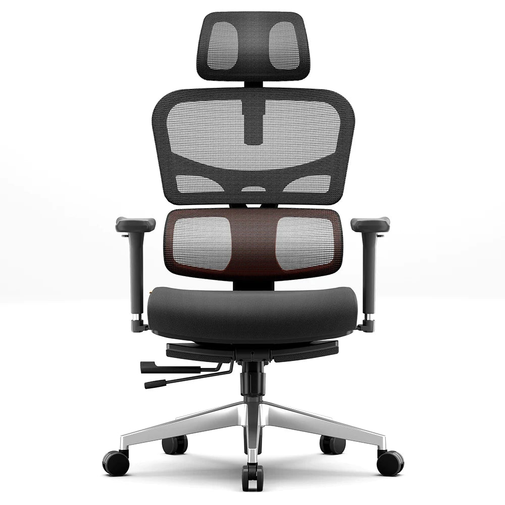 Ergonomische Bureaustoel – Gamingstoel - Comfortabele Stoel – Kantoorstoel – Thuiswerkstoel – Instelbare Rugleuning – Ademend Mesh – Uitschuifbare Voetensteun