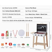 Barbecue BBQ Koken Keuken Speelgoed - Interactieve Grill Spelen - Voedsel Koken Speelset - Voor Kinderen Keuken Pretend Play - Simulatie Keuken Barbecue Speelgoed - Houten Grill Speelgoed Set