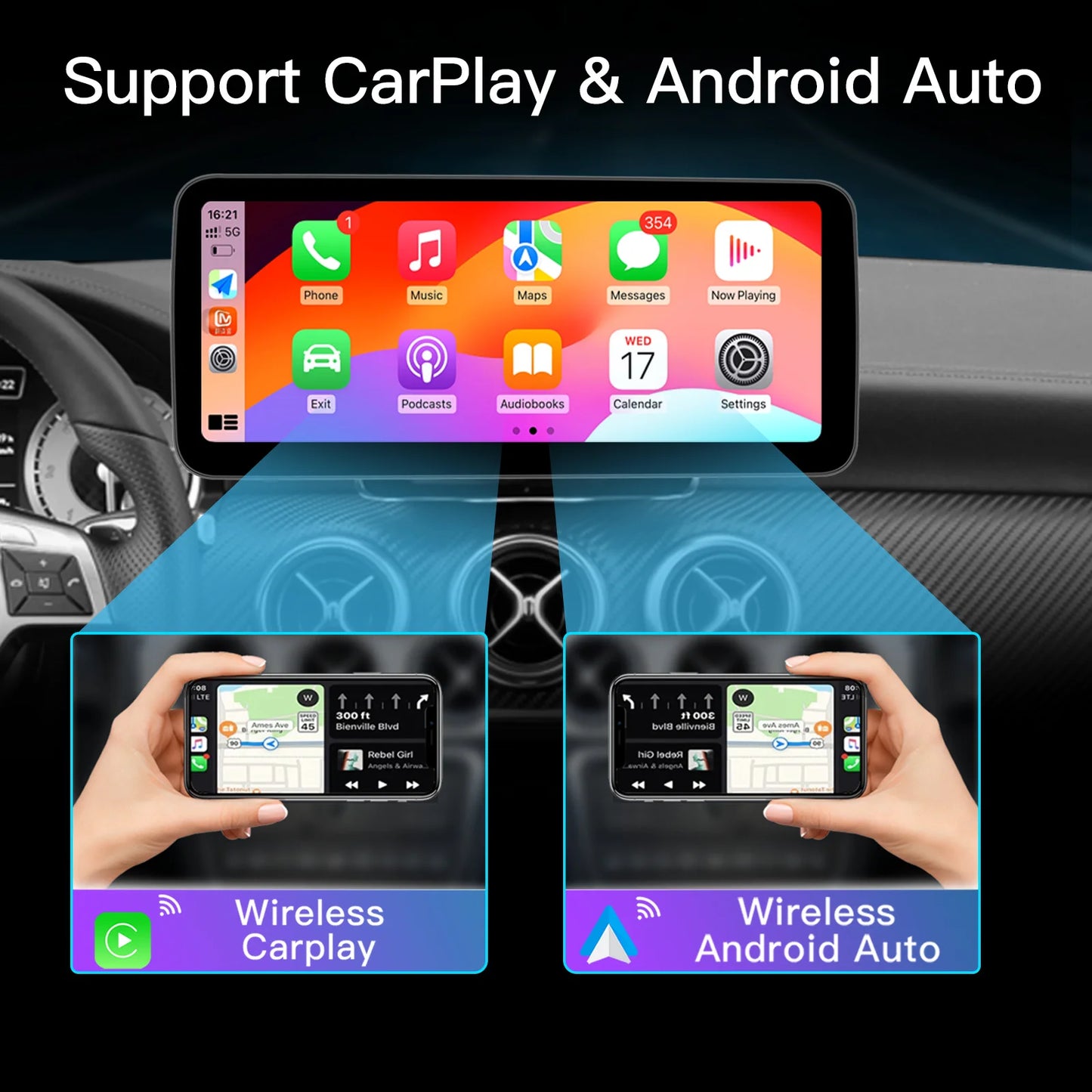 Multimedia-Unit Mercedes-Benz – Auto Radio – Navigatiesysteem – Touchscreen – Infotainment Systeem – 10,25 Inch IPS Scherm – Qualcomm Snapdragon Octa-Core