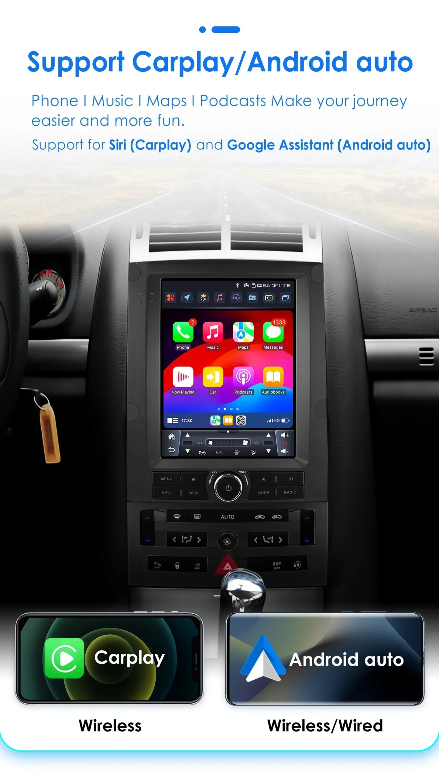 9,7-inch Autoradio – Multimedia Systeem – Auto Stereo – Navigatie Systeem – Carplay Android 12 – 4G Verbinding – S4 8-Core 32GB – Touchscreen