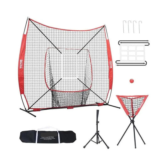 Rebounder - Softbal-rebounder - Bal - Softbal - Honkbal - 7ft x 7ft - voor Slaan Vangen Werpen - met Draagtas Balverzamelaar - QUORE