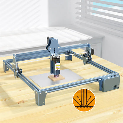 Lasergraveermachine - Graveermachine - Graveerder - Graveerapparaat - met Vaste Focus - 0.06mm Ultrafijne Gecomprimeerde Vlek - Diodelaser - 90W - Blauw