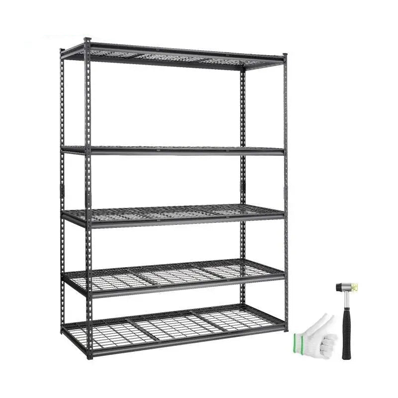 Opbergrek – Opbergrek Met Schappen – Stellingrek – Opslagrek – Verstelbaar – 5 Schappen Met 181 Kg Draagvermogen – Staal Met Poedercoating -  24 x 60 x 78 inch
