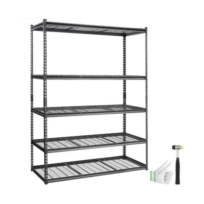 Opbergrek – Opbergrek Met Schappen – Stellingrek – Opslagrek – Verstelbaar – 5 Schappen Met 181 Kg Draagvermogen – Staal Met Poedercoating -  24 x 60 x 78 inch