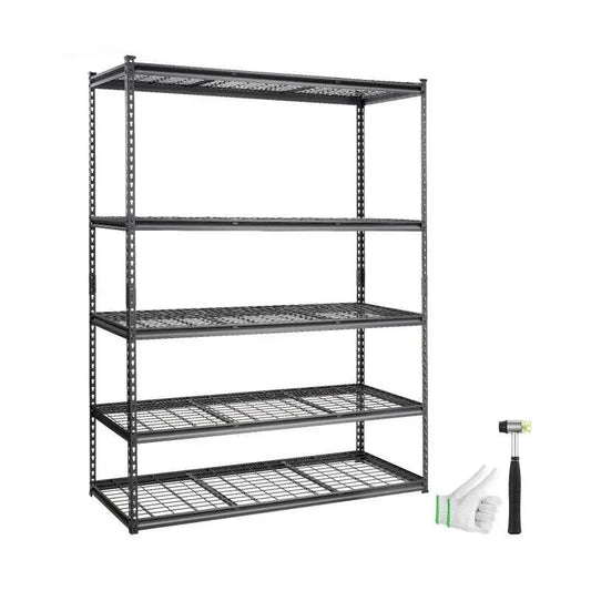 Opbergrek – Opbergrek Met Schappen – Stellingrek – Opslagrek – Verstelbaar – 5 Schappen Met 181 Kg Draagvermogen – Staal Met Poedercoating -  24 x 60 x 78 inch